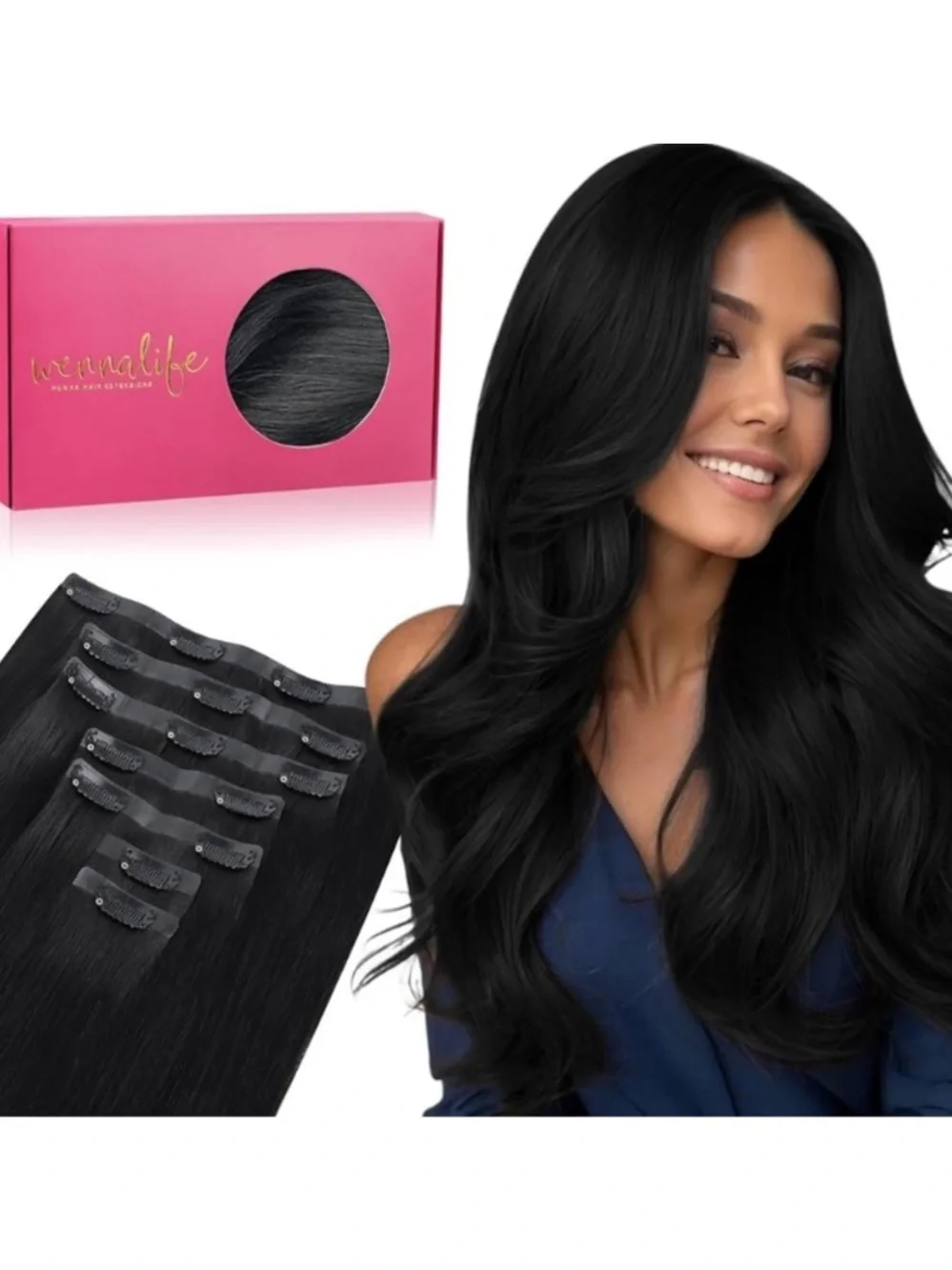 Seamless Clip In Human Hair Extensions 16 “ 130g 7pcs #B1 Invisible PU Skin Weft